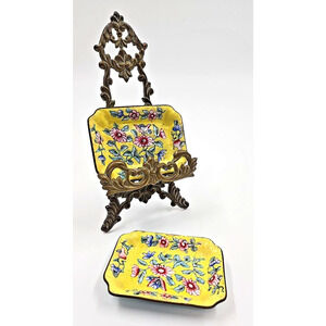 2 Antique Chinese Export Enamel Copper Pin Plates. 19th c. Canton Famille Rose
